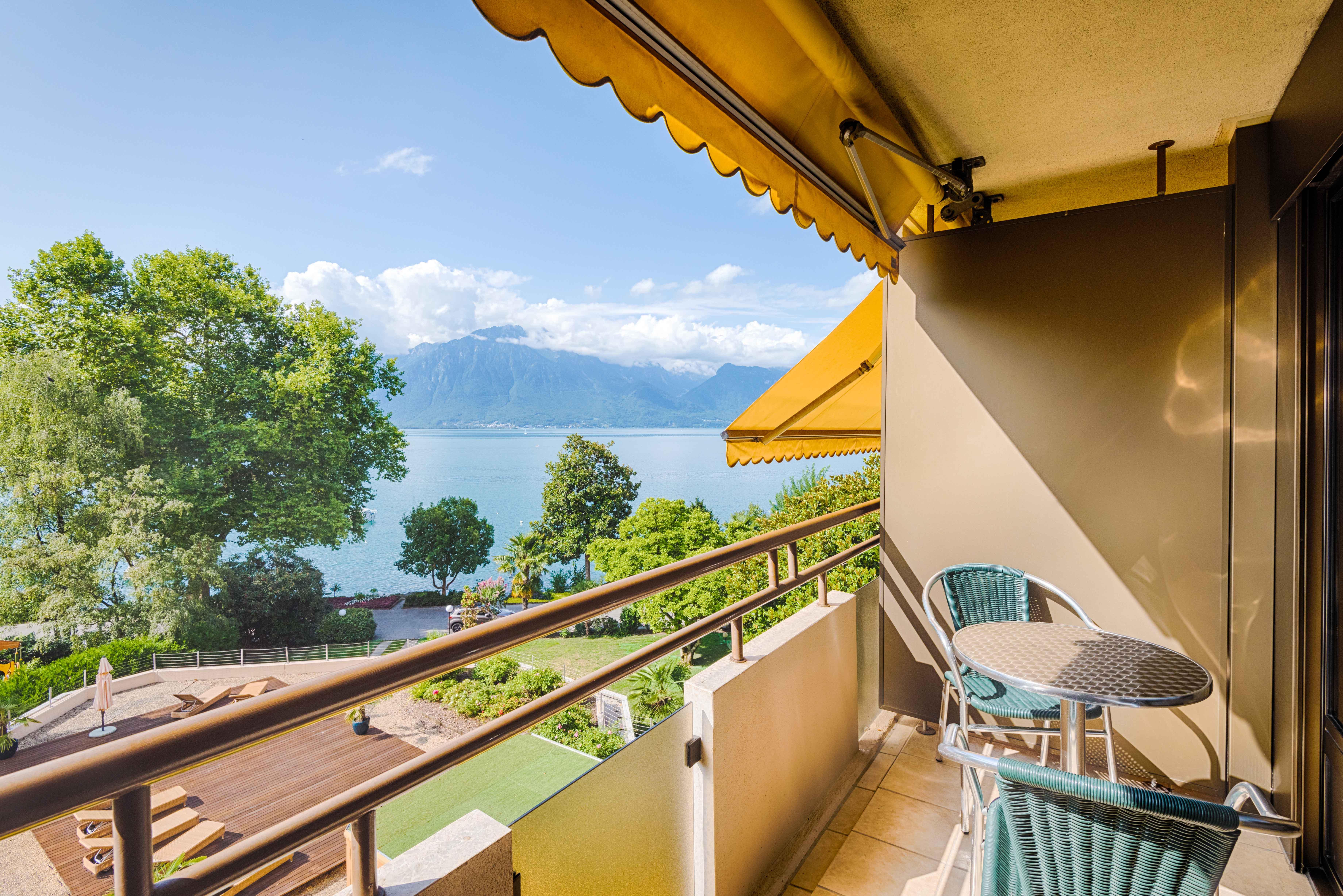 Royal Plaza Montreux Hotel Exterior photo View from the balcony of a hotel room